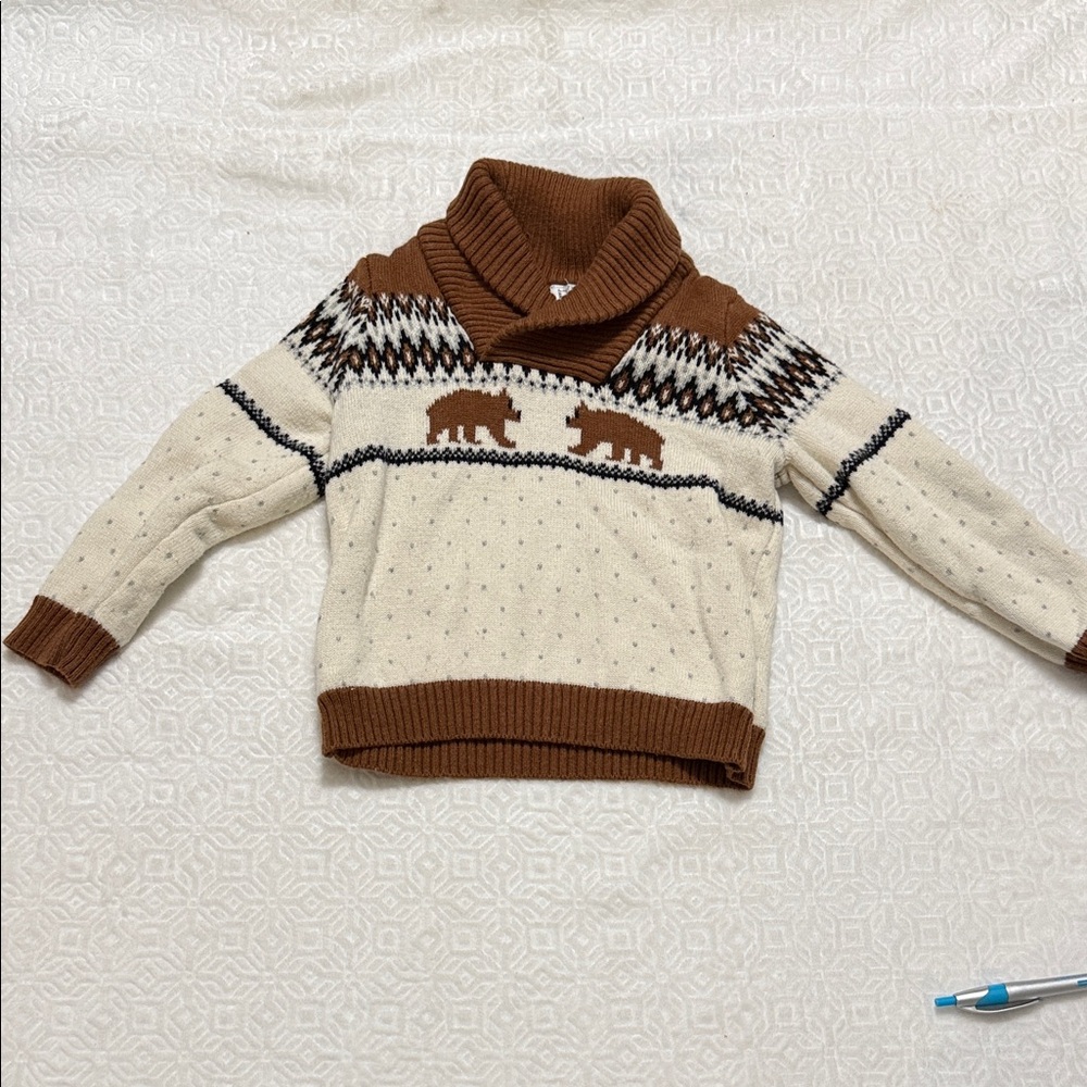 Baby shawl collar sweater
